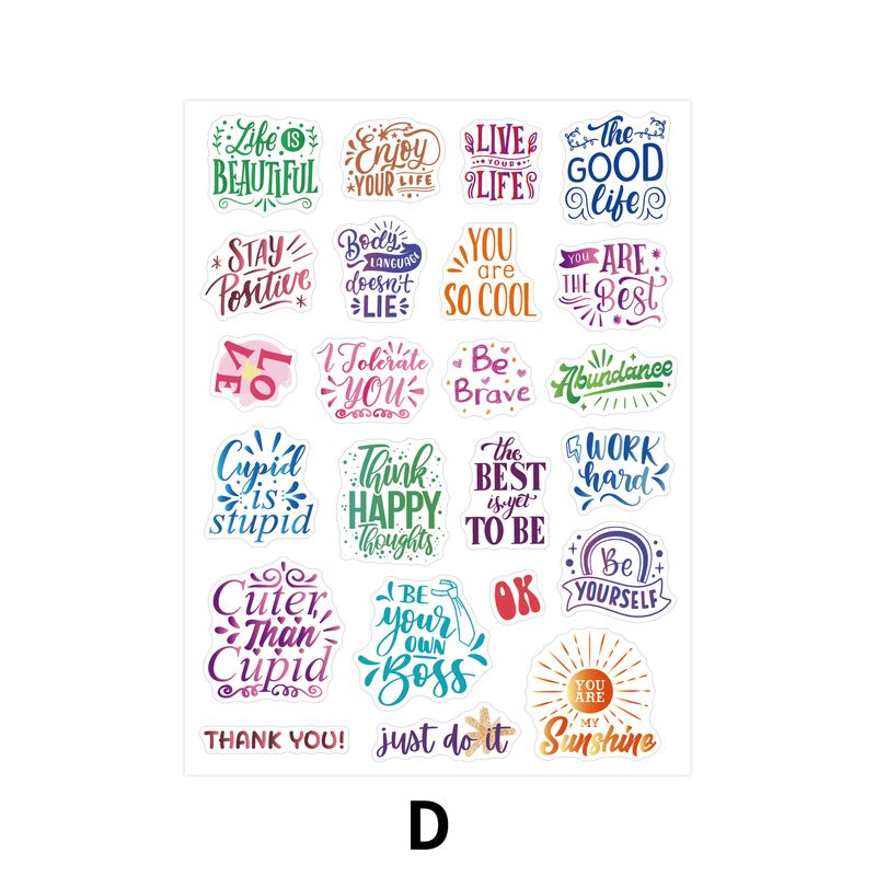 English stickers transparent color text encouragement phrases handwritten quotes planning decoration handbook inspirational stickers_voghion.com
