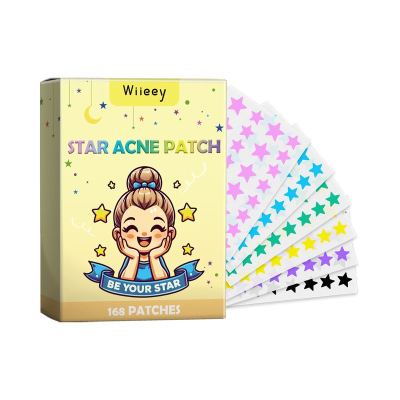 Wiieey Star Acne Patch To Lighten Scars, Clean Facial Closed Mouth Acne, Portable Cartoon Acne Cleansing Patch_voghion.com