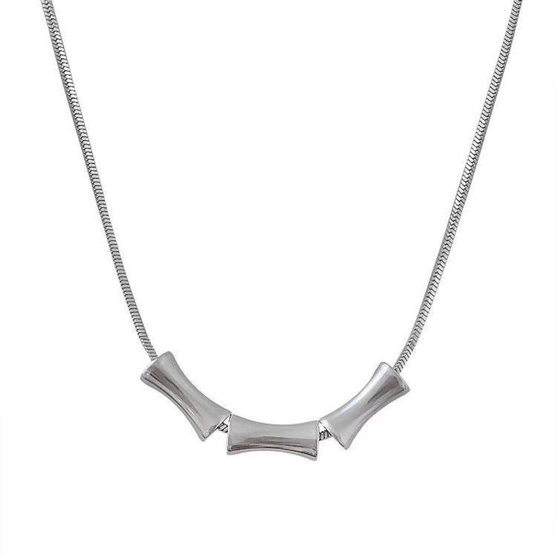 Collana in acciaio al titanio e bambù per uomo e donna, nuovo stile cinese, non sbiadisce, versatile, piccola catena per maglione di alta qualità, accessori da uomo_voghion.com