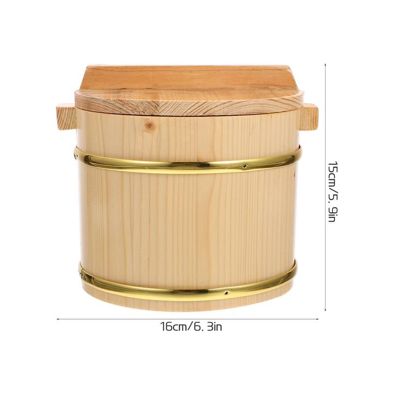 1 Set Wooden Sushi Rice Bucket Japanese Style Restaurant Rice Bowl Sushi Display Container Rice Mixing Holder Sushi Serving_voghion.com