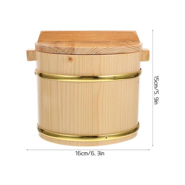 1 Set Wooden Sushi Rice Bucket Japanese Style Restaurant Rice Bowl Sushi Display Container Rice Mixing Holder Sushi Serving_voghion.com