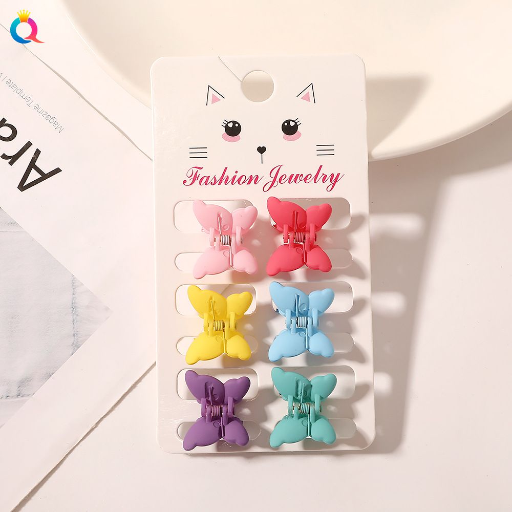 Conjunto de mini grampos de cabelo - 6 peças de grampos de cabelo em tom pastel fosco para mulheres (pequenos, antiderrapantes, versáteis para franjas e penteados presos)_voghion.com