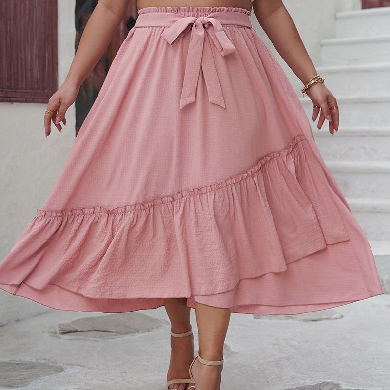 women's casual holiday style dress with irregular stitching pleated skirt_voghion.com