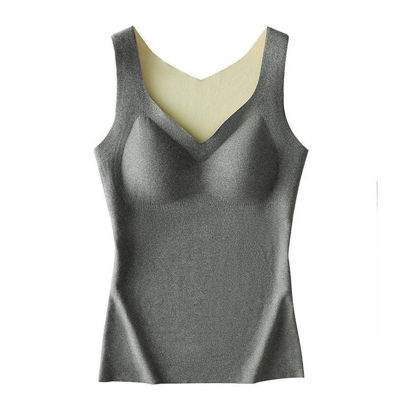 Gilet caldo da donna in velluto senza cuciture con imbottitura sul petto, biancheria intima calda ispessita con fondo riscaldante per il corpo sottile_voghion.com