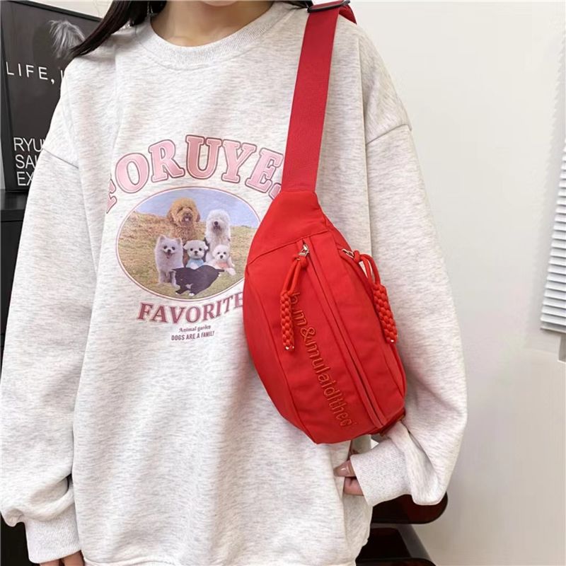 Leisure Canvas Small Bag for Women in 2024 New Trendy Spring and Summer Crossbody Bag Sports Chest Bag Versatile Cloth Bag Women's Waist Bag_voghion.com