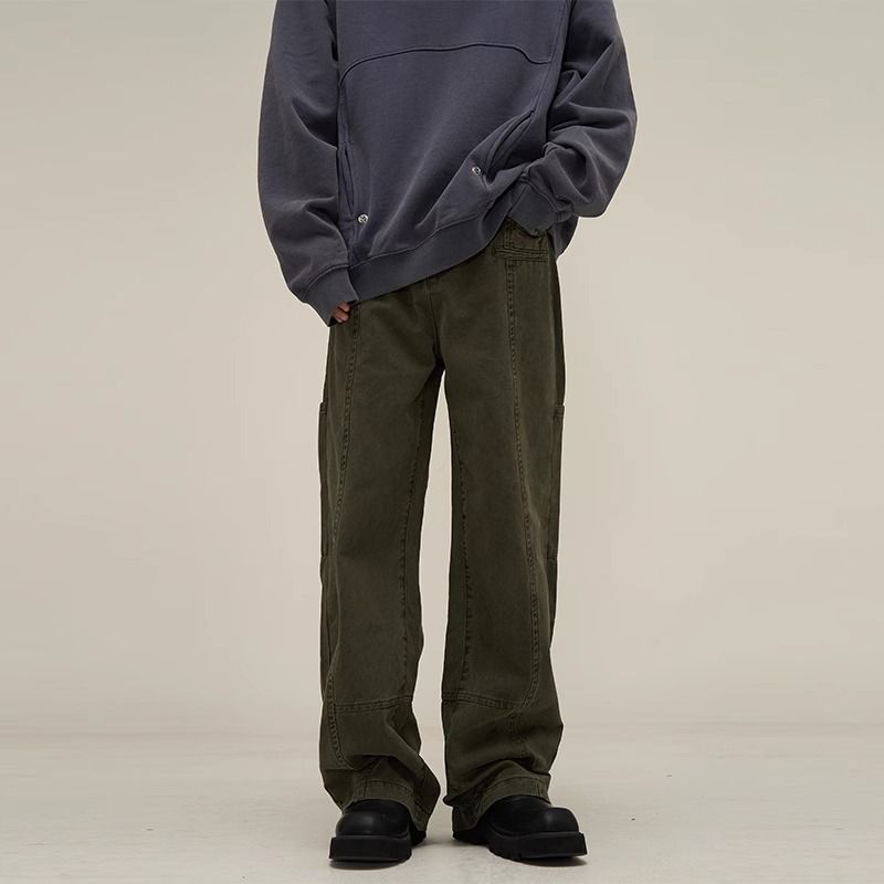 High Street Workwear Jeans – Vintage Carpenter Pants With Button Fly & Utility Styling For Urban Exploration_voghion.com