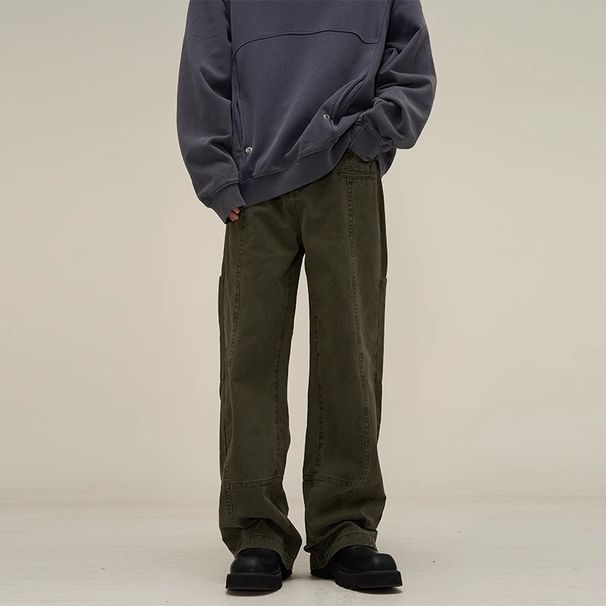 High Street Workwear Jeans – Vintage Carpenter Pants With Button Fly & Utility Styling For Urban Exploration_voghion.com