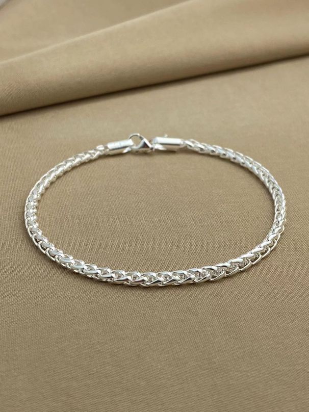 Bracciale in osso di drago in argento puro, da uomo, con catena a maglie cubane intrecciate, stile coppia, gioielli da mano._voghion.com