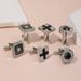 fashion Gemstone Alloy Dia Dripping Cuff Nails Men's Suit Buttons Cufflinks Spot_voghion.com