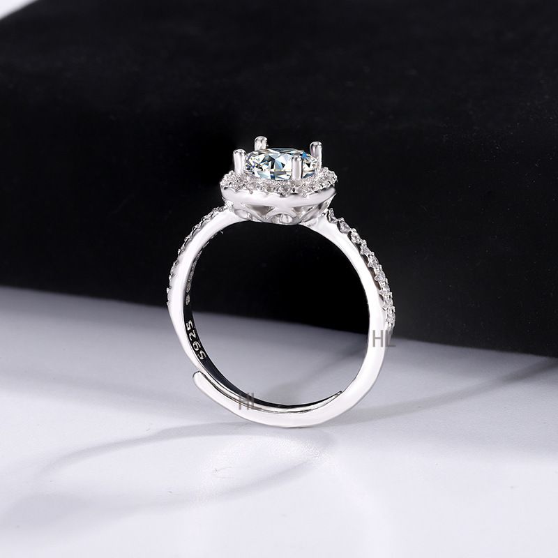 Bague carrée de luxe en argent pur et diamant pour femme, un carat, légère, idéale pour une demande en mariage, la Saint-Valentin_voghion.com