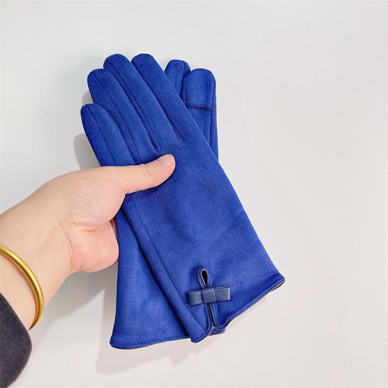 New Chinese Elegance~Butterfly Knot Women, Warm and Thick Winter, Touchable for Driving, Simple Gloves in Autumn_voghion.com