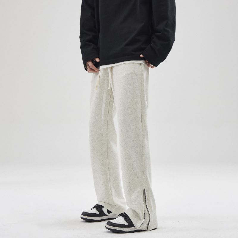 LKTM Wear # American High Street Vibe Style Pants With Zipper Legs, Men's Design Versatile, Slim And Casual, Micro Pull 834_voghion.com