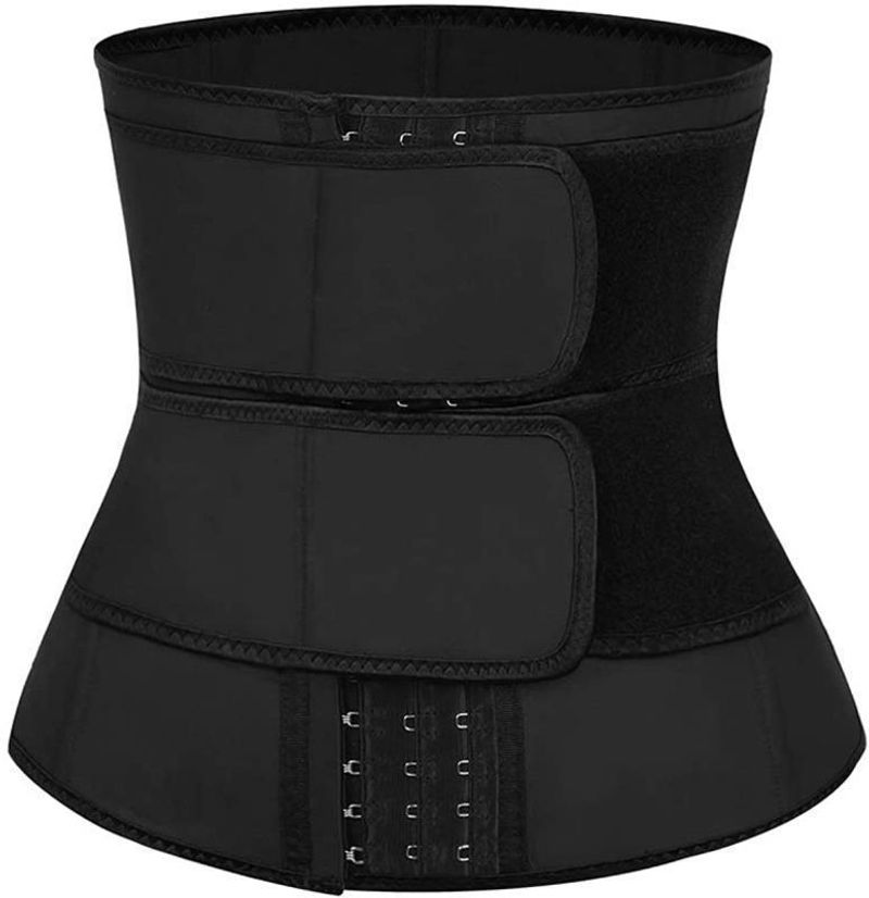 Ceinture abdominale en latex à 9 os, double ceinture détachable, façonnant le corps, renforcement du corps, fermeture éclair, corset ventral_voghion.com