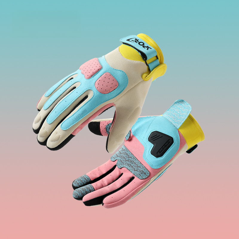 Luvas de motocicleta Macaron finas antiderrapantes e resistentes ao desgaste para homens e mulheres, proteção solar para pilotar no verão_voghion.com