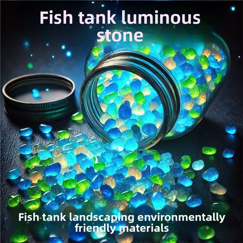 Glow-in-the-Dark Landscaping Luminous Fish Tank Decoration Ornament Aquarium Colorful Artificial Resin Scenery Stone_voghion.com