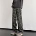 Spring High Street Micro-pull Pants American Camouflage Jeans Men's Straight High-end Sense_voghion.com