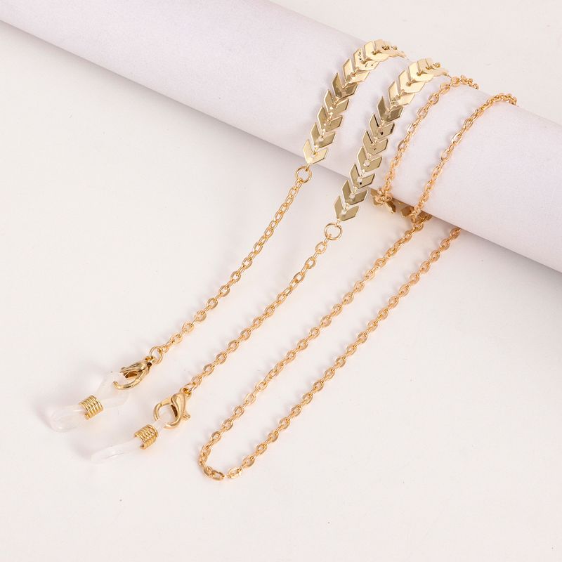 Fashion Eye Simple Airplane Mask Metal Glasses Chain_voghion.com