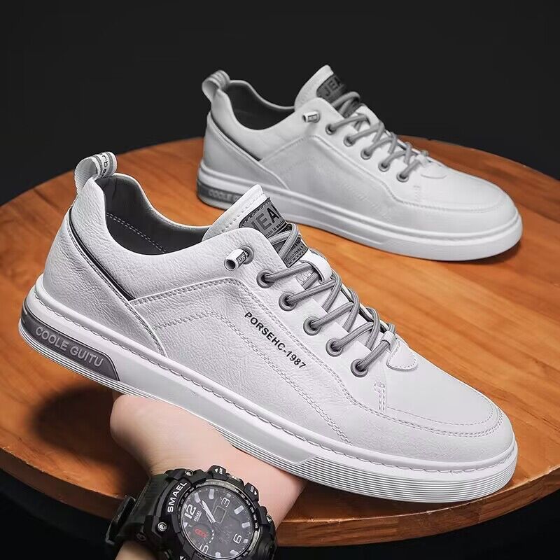 New fashion skateboard shoes Breathable little white shoes Academy style all leather athleisure shoes_voghion.com