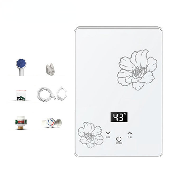 Riscaldatore elettrico istantaneo per acqua da 6000 W con telecomando, riscaldamento a tre secondi, macchina per il bagno senza serbatoio, doccia_voghion.com
