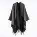 2023 New Autumn/Winter Cashmere Split Scarf Cape for Warm Fringe Women's Outwear Double sided Shawl_voghion.com