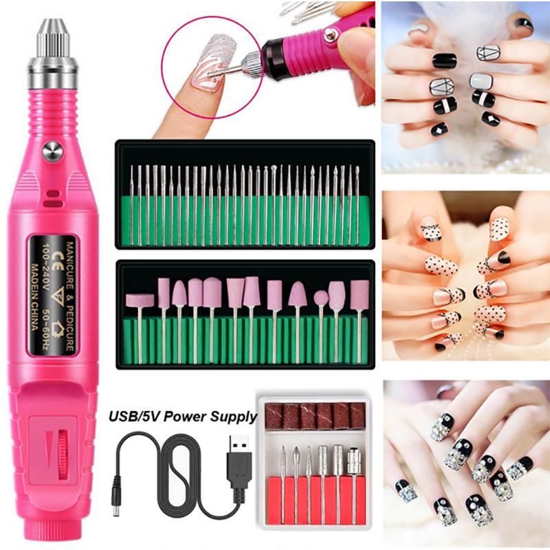 1PC Nuovo kit portatile per lima per unghie Trapano elettrico per unghie Strumenti per levigatura e lucidatura di nail art_voghion.com