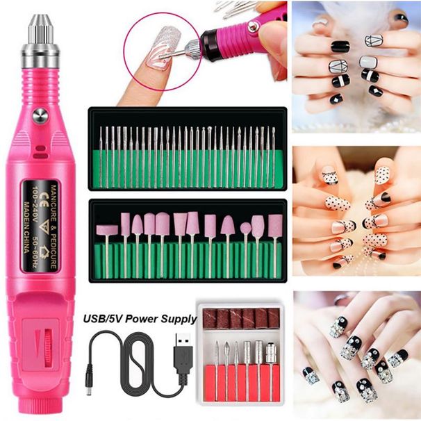 1PC Nuovo kit portatile per lima per unghie Trapano elettrico per unghie Strumenti per levigatura e lucidatura di nail art_voghion.com