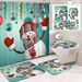 Fabrieksdirecte verkoop Kerstman Sneeuwpop Badkamer Toilet Driedelige set Antislip vloermat Douchedeur Scheidingsgordijn_voghion.com