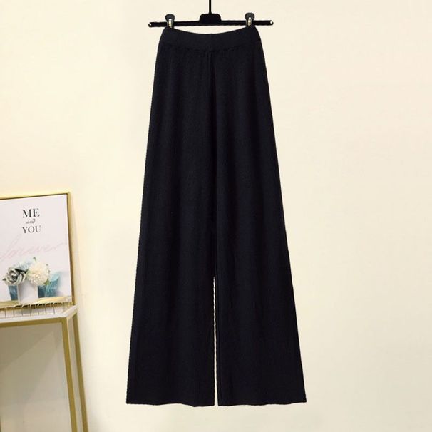 Women's Clothing Autumn And Winter Suits New Style Fashionable High Necked Lazy Style Sweater Age Reducing And Slim Wide Leg Pants Two Piece Suit_voghion.com