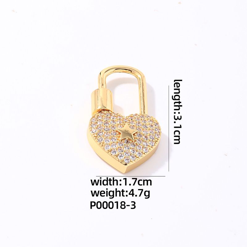 hot sale copper micro-inlaid jewelry buckle diy accessories keychain carabiner lock-shaped screw jewelry buckle electroplating_voghion.com