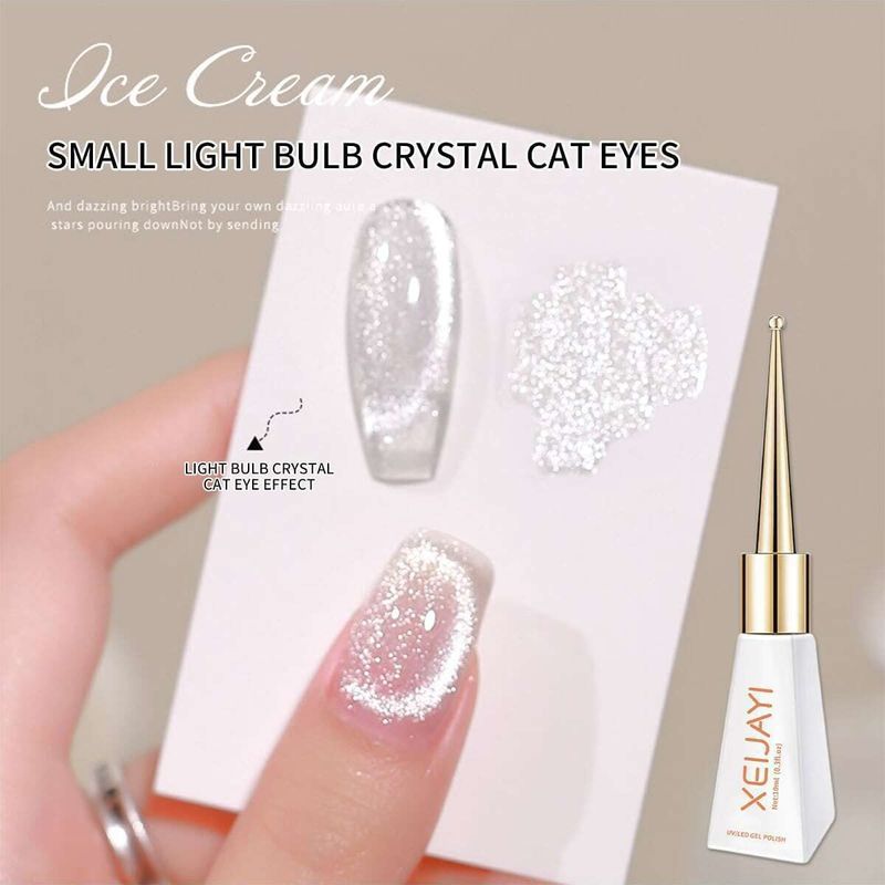 Colle à ongles Grande ampoule Colle œil de chat Superposition œil de chat en cristal N'importe quelle couleur de fond Colle à vernis à ongles œil de chat Vernis à ongles_voghion.com