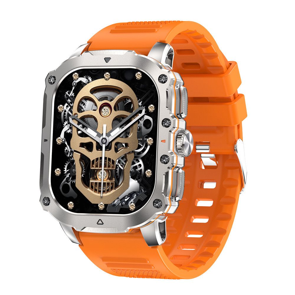 Męski smartwatch outdoorowy z ekranem AMOLED, pomiarem tętna, monitorowaniem poziomu tlenu we krwi, ćwiczeniami, liczeniem kroków, obsługą połączeń, inteligentnym zegarkiem_voghion.com