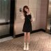 ChicShe Autumn Two-Piece Set For Women 2021 New Korean Style Long Sleeve Shirt Wait-Cinching Slimming Irregular Strap_voghion.com