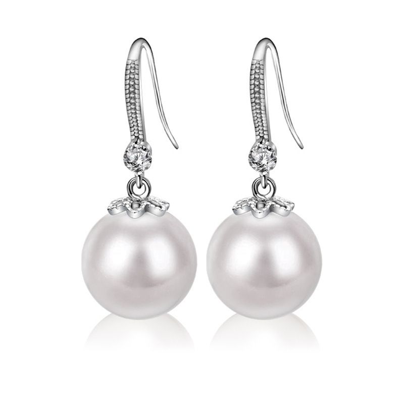 Korean Style Needle Women's Fashion Real Silver Pearl Earrings New Trendy Student Temperament_voghion.com