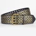 New style square, bead, willow, nail, three exhaust eyes, punk PU belt, unisex personalized and trendy pants belt_voghion.com
