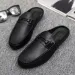 Leather Men Half Slippers Summer Breathable Mens Casual Shoes Slip-on Lazy Driving Shoes Comfortable Walking Loafers Moccasins_voghion.com