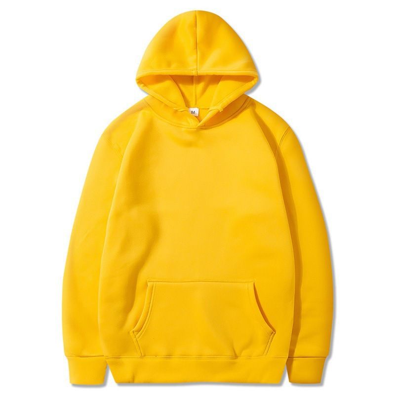 Spring and Autumn Men's Classic Blank Edition Solid Color Fleece Jacket Teen Trendy Hoodie Men_voghion.com