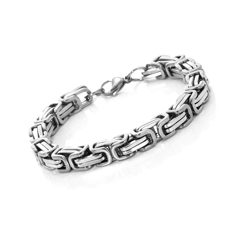 Bracciale imperiale in acciaio al titanio da uomo alla moda prepotente Bracciale imperiale Bracciale cubano con fibbia quadrata in acciaio inossidabile_voghion.com
