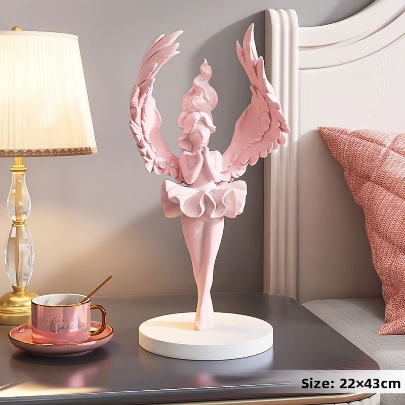 Yuncan Angel Figurine Light Luxury High-end Living Room Entrance Tabletop Decoration Girl Sculpture Craft_voghion.com
