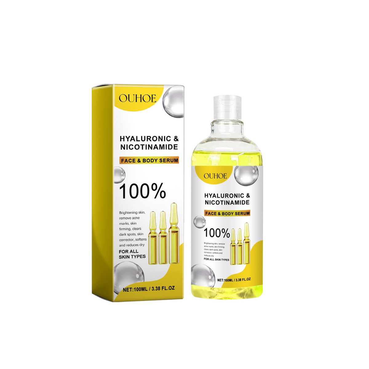 OUHOE augļu skābju sejas un ķermeņa sērija. Mitrinoša, atdzīvinoša un nostiprinoša esence._voghion.com