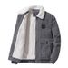 Men's Corduroy Fleece-Lined Jacket – Winter Workwear Style With Button-Up Collar & Flap Pockets_voghion.com