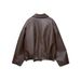 Women's Autumn And Winter Coat Bomber Jacket Female Casual Leather Top_voghion.com