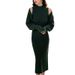 Lazy French Elegant Slimming Knitted Dress Women's Autumn New Solid Color Careful Machine Two Piece Set_voghion.com