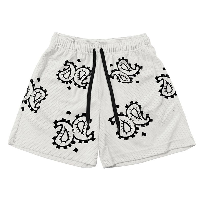 Shorts de fleurs hommes été minces hommes pantalons de plage marée marque lâche grande maille à séchage rapide cinq Leggings shorts décontractés_voghion.com