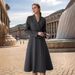 Women's Long Wool Coat With Double-Breasted Buttons, Knee-Length Thick Warm Trench Coat For Autumn Winter, Slim Fit Plus Size Overcoat_voghion.com