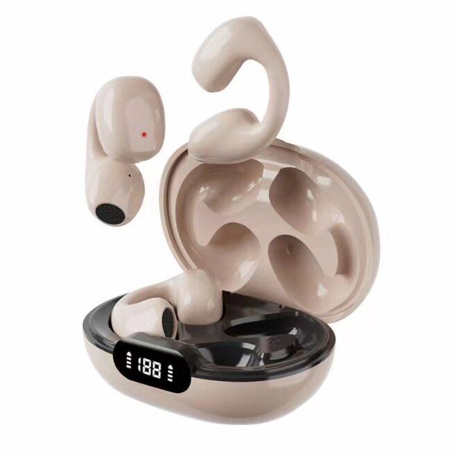 Wireless Ear Clip Non-In-Ear Digital Display Bluetooth Headset Gaming Painless Wearing Ultra Long Lasting Sports Headset_voghion.com