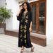 Embroidered Rayon Maxi Dress - Flowy Beach Cover-Up With Leaf Design, Plus Size Summer Tunic For Women"_voghion.com