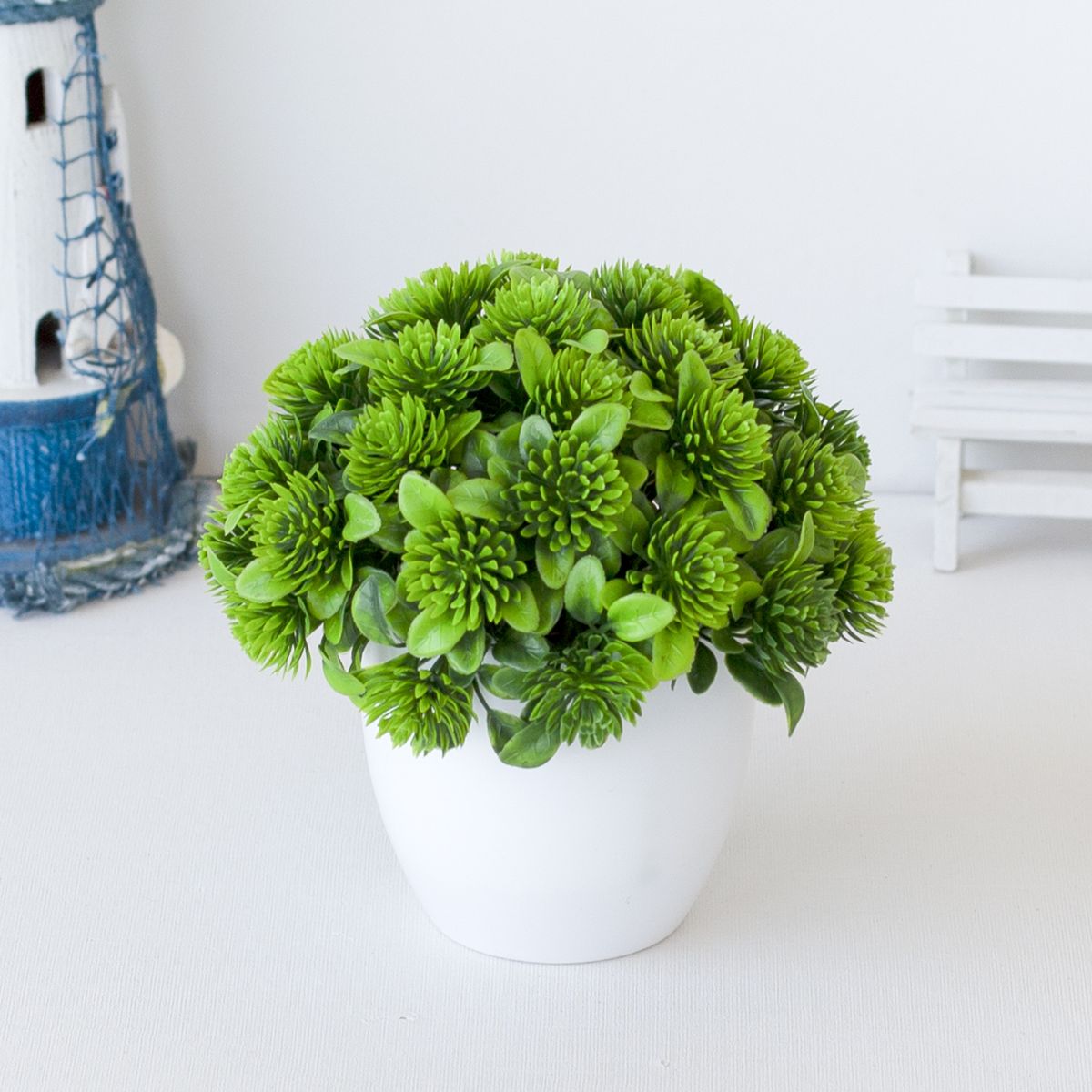 Simulazione pianta bonsai desktop fiori artificiali ornamenti per piante palla di fiori palla di erba decorazione della casa in vaso piccoli ornamenti_voghion.com