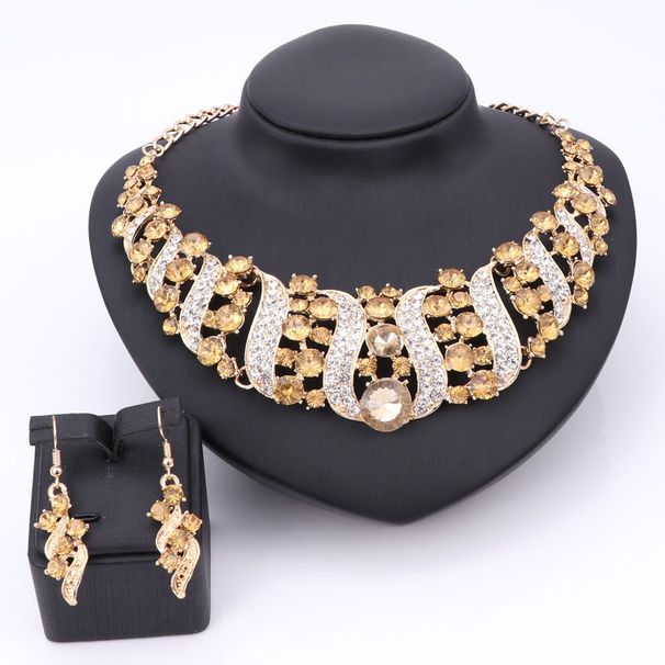 Svatební Svatební doplňky Statement Šperky Sety pro ženy Křišťálový náhrdelník Náušnice Sety na sváteční párty_voghion.com