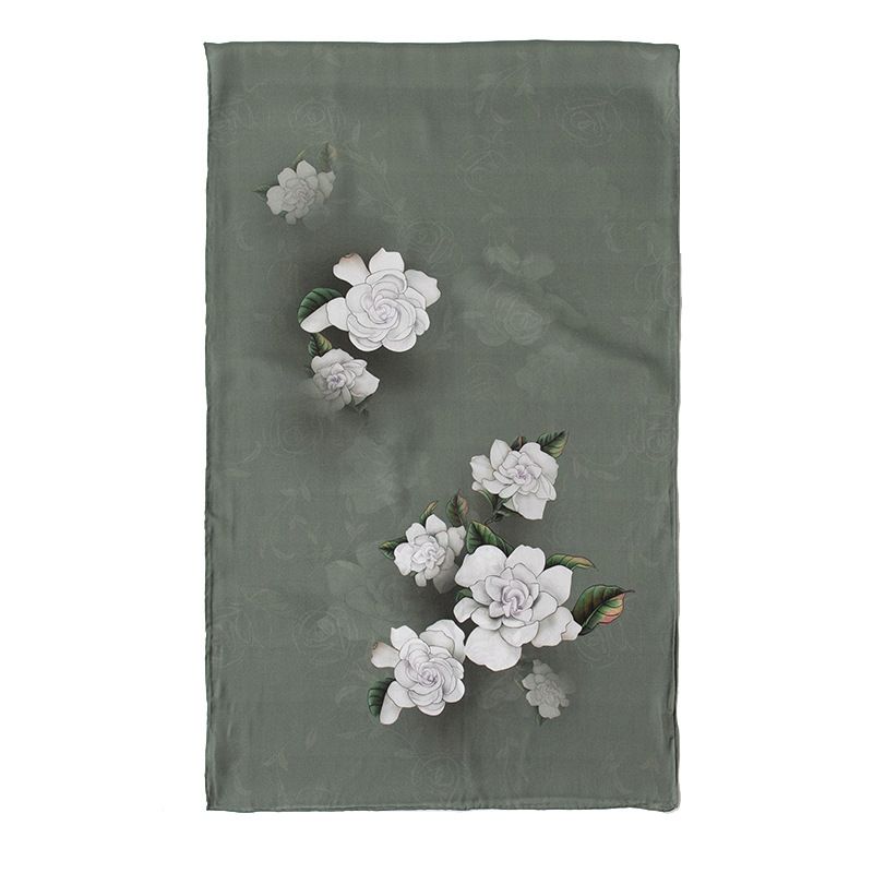 Mooruspuu siid, siidisall, naiste 2024. aasta kevad/suvi mitmekülgne tindi ja bambusest trükitud pikk raseerimine, päikesekaitsesall,_voghion.com