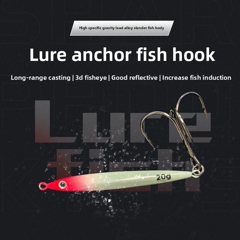 Casting Outdoor Exploration Teich Fisch große Köder Getriebe Angeln leuchtende Anker Haken schlank lang_voghion.com